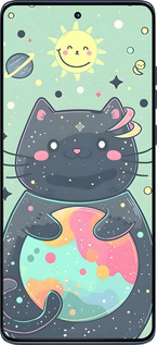 Силиконовый чехол Милый котик для Motorola Edge 60 Fusion 5G - 6364u-4021 изображение 