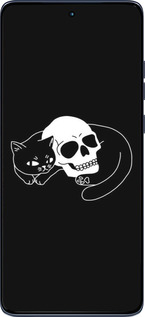 Силиконовый чехол С изображением кота и черепа для Motorola Edge 60 Fusion 5G - 6491u-4021 изображение 