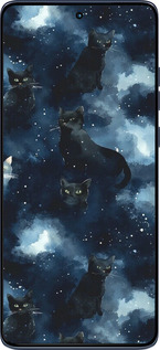 Силіконовий чехол Зображення котиків з темною аквареллю для Motorola Edge 60 Fusion 5G - 6521u-4021 изображение 