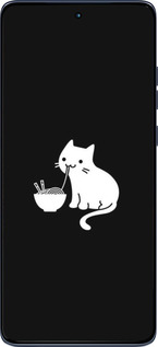 Силиконовый чехол С милым котом на черном фоне для Motorola Edge 60 Fusion 5G - 6528u-4021 изображение 