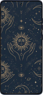 Силиконовый чехол Celestial Harmony: Sun & Moon Gold Mystic Pattern для Motorola Edge 60 Fusion 5G - 6778u-4021 изображение 