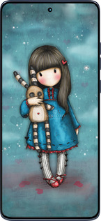 Силиконовый чехол Девочка с зайчиком для Motorola Edge 60 Fusion 5G - 915u-4021 изображение 