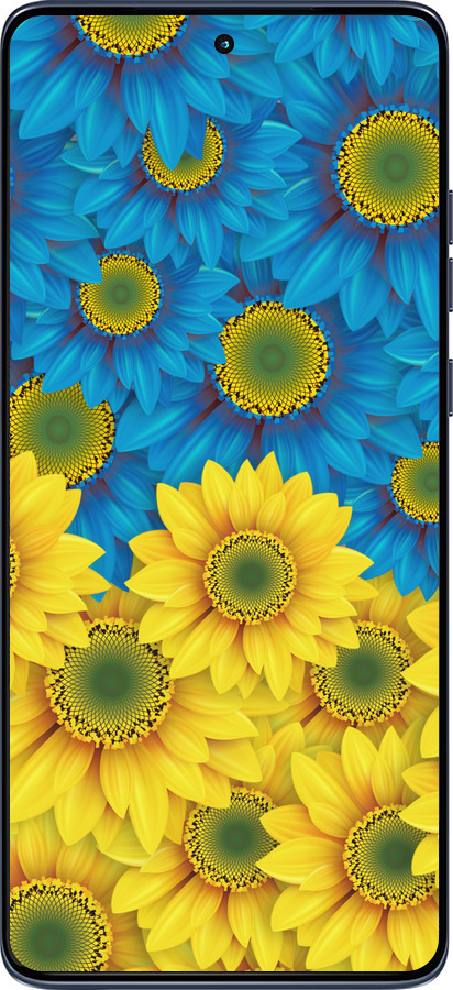 Силиконовый чехол Жёлто-голубые цветы для Motorola Edge 60 Fusion 5G - 1048u-4021 изображение 