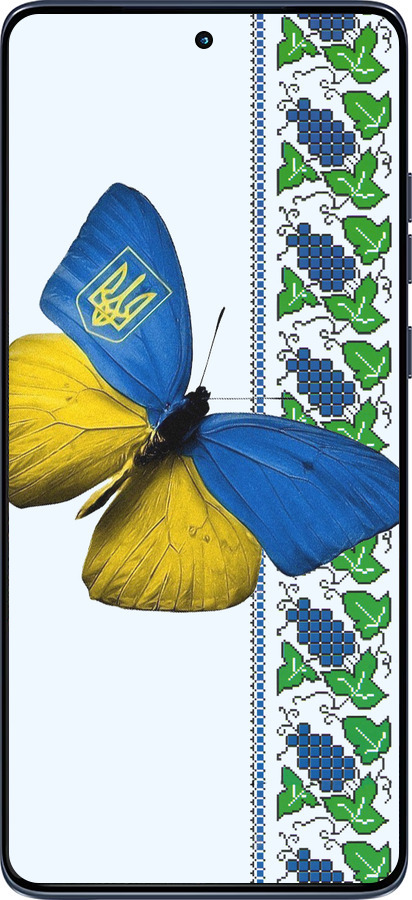 Силіконовий чехол Жовто-блакитний метелик  для Motorola Edge 60 Fusion 5G - 1054u-4021 изображение 