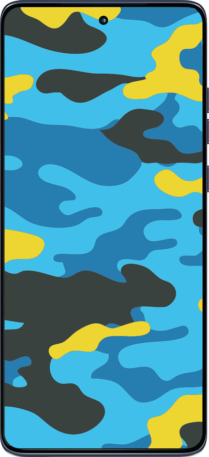 Силиконовый чехол Желто-голубой камуфляж для Motorola Edge 60 Fusion 5G - 1084u-4021 изображение 
