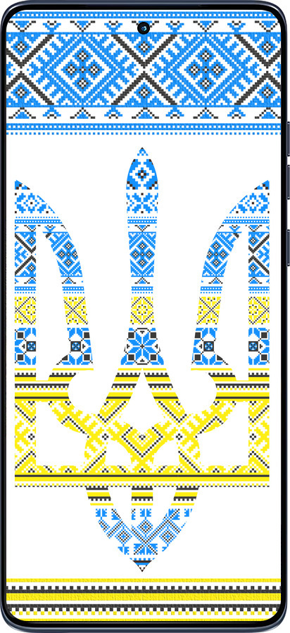 Силиконовый чехол Герб - вышиванка желто-голубая для Motorola Edge 60 Fusion 5G - 1197u-4021 изображение 