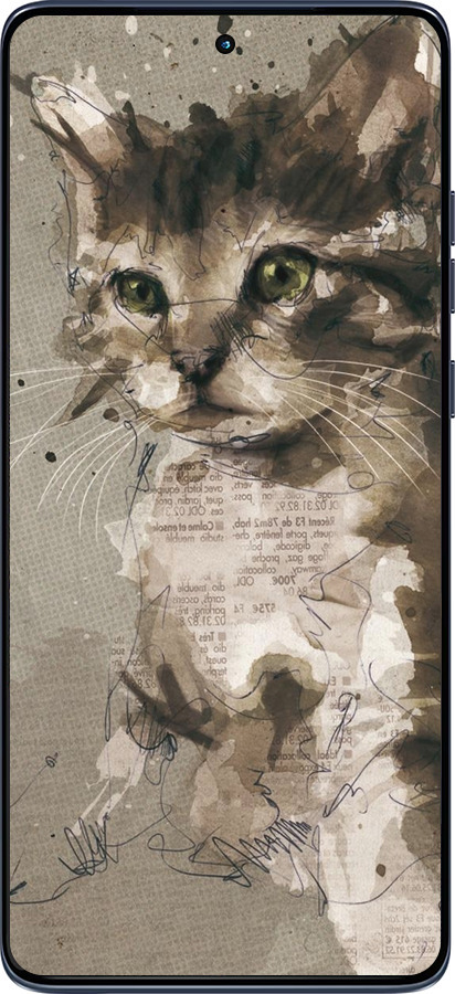 Силіконовий чехол Кошеня з плям і ліній для Motorola Edge 60 Fusion 5G - 119u-4021 изображение 