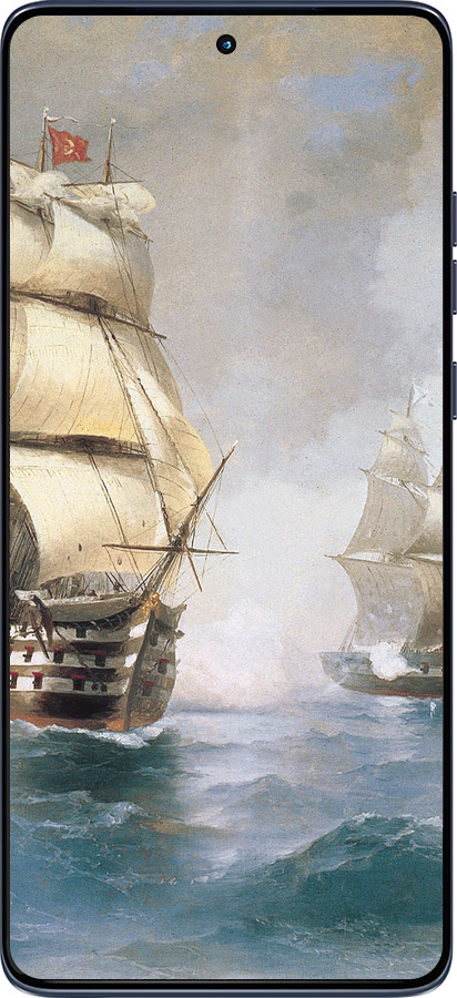 Силиконовый чехол Айвазовский. Корабли для Motorola Edge 60 Fusion 5G - 160u-4021 изображение 