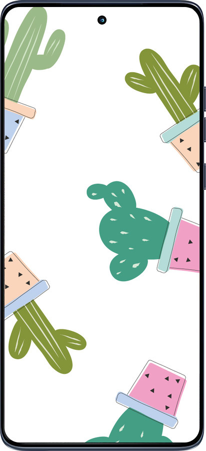 Силіконовий чехол Кактуси в горщиках для Motorola Edge 60 Fusion 5G - 3968u-4021 изображение 