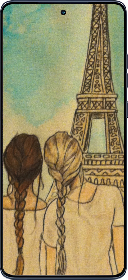 Силиконовый чехол Девушки в Париже для Motorola Edge 60 Fusion 5G - 3980u-4021 изображение 