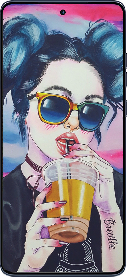 Силиконовый чехол Арт-девушка в очках для Motorola Edge 60 Fusion 5G - 3994u-4021 изображение 