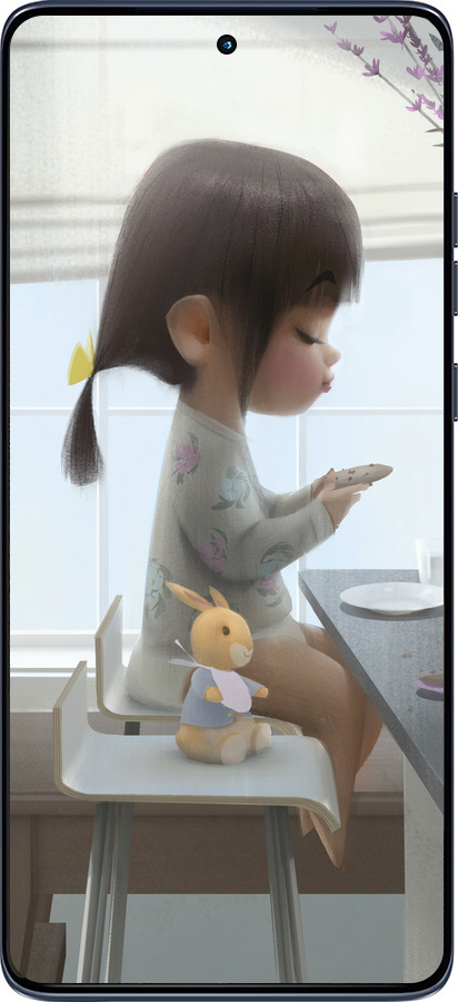 Силіконовий чехол Мила дівчинка з зайчиком для Motorola Edge 60 Fusion 5G - 4039u-4021 изображение 