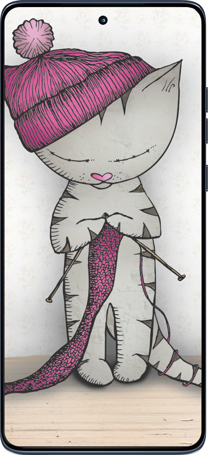 Силиконовый чехол Кошка рукодельница для Motorola Edge 60 Fusion 5G - 4056u-4021 изображение 