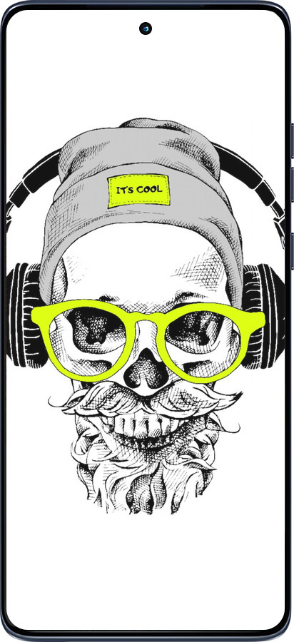 Силиконовый чехол Череп в очках и наушниках для Motorola Edge 60 Fusion 5G - 4144u-4021 изображение 