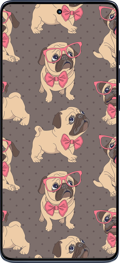 Силиконовый чехол мопсики 2 для Motorola Edge 60 Fusion 5G - 4362u-4021 изображение 