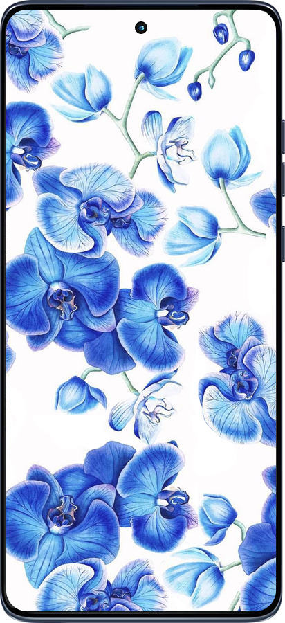 Силиконовый чехол Голубые орхидеи для Motorola Edge 60 Fusion 5G - 4406u-4021 изображение 