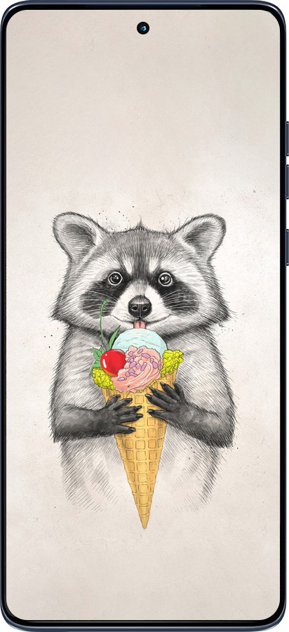Силиконовый чехол Енотик с мороженым для Motorola Edge 60 Fusion 5G - 4602u-4021 изображение 