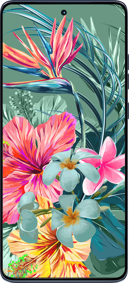 Силиконовый чехол Тропические цветы v1 для Motorola Edge 60 Fusion 5G - 4667u-4021 изображение 