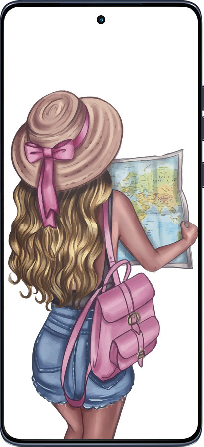 Силиконовый чехол Девушка с картой для Motorola Edge 60 Fusion 5G - 4704u-4021 изображение 