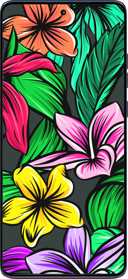 Силіконовий чехол Тропічні квіти 1 для Motorola Edge 60 Fusion 5G - 4753u-4021 изображение 