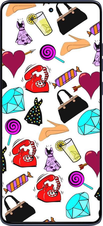 Силиконовый чехол stickers для Motorola Edge 60 Fusion 5G - 4757u-4021 изображение 