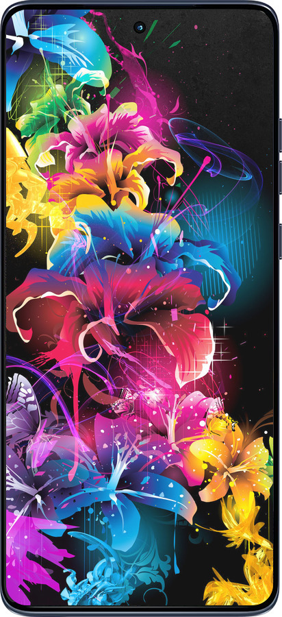 Силиконовый чехол Абстрактные цветы для Motorola Edge 60 Fusion 5G - 511u-4021 изображение 