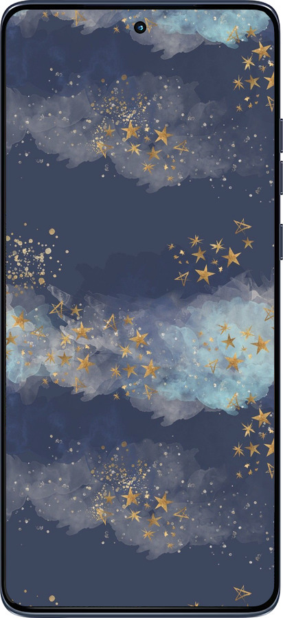 Силіконовий чехол Ніч золоті зірки для Motorola Edge 60 Fusion 5G - 5421u-4021 изображение 