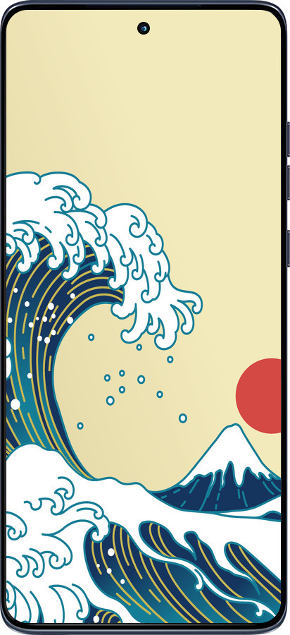 Силиконовый чехол Японские волны для Motorola Edge 60 Fusion 5G - 5533u-4021 изображение 