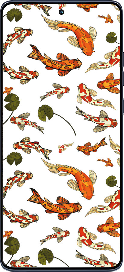 Силиконовый чехол Рыбы Кои для Motorola Edge 60 Fusion 5G - 5535u-4021 изображение 