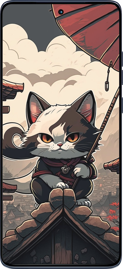 Силиконовый чехол Япония - кот на крыше для Motorola Edge 60 Fusion 5G - 5582u-4021 изображение 