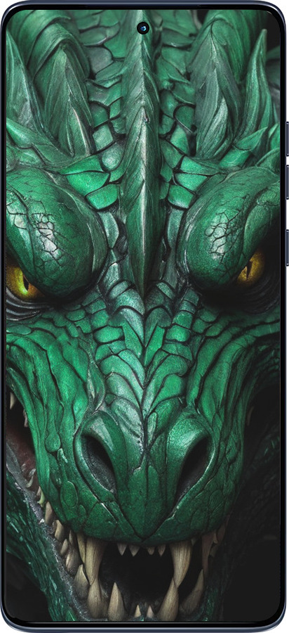 Силиконовый чехол Зелёный дракон v2 для Motorola Edge 60 Fusion 5G - 5817u-4021 изображение 