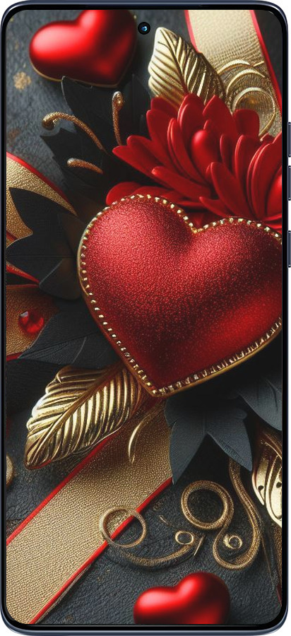 Силиконовый чехол Сердечки v2 для Motorola Edge 60 Fusion 5G - 5832u-4021 изображение 