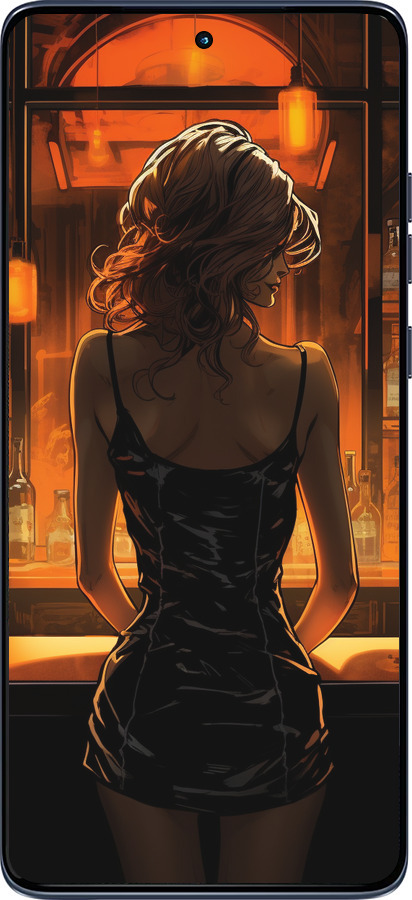 Силиконовый чехол Чехол для телефона Девушка в баре для Motorola Edge 60 Fusion 5G - 5947u-4021 изображение 