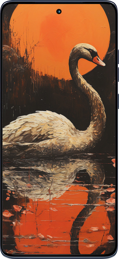 Силіконовий чехол Лебідь для Motorola Edge 60 Fusion 5G - 5964u-4021 изображение 