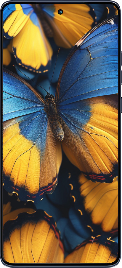 Силиконовый чехол Желто-голубые бабочки для Motorola Edge 60 Fusion 5G - 6046u-4021 изображение 