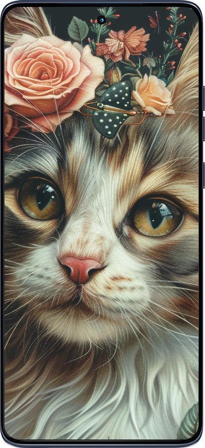 Силиконовый чехол Cats and flowers для Motorola Edge 60 Fusion 5G - 6069u-4021 изображение 