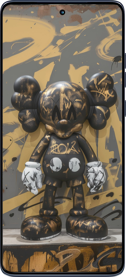 Силиконовый чехол Bronze kaws для Motorola Edge 60 Fusion 5G - 6097u-4021 изображение 