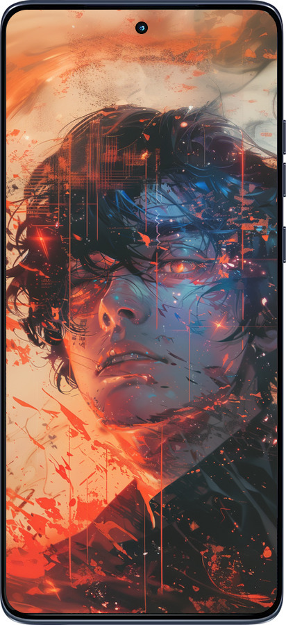 Силіконовий чехол Обличчя в полум'ї для Motorola Edge 60 Fusion 5G - 6127u-4021 изображение 