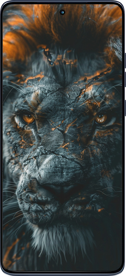 Силиконовый чехол Пламенный лев для Motorola Edge 60 Fusion 5G - 6153u-4021 изображение 