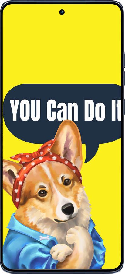 Силиконовый чехол чехол с корги You Can Do It для Motorola Edge 60 Fusion 5G - 6184u-4021 изображение 
