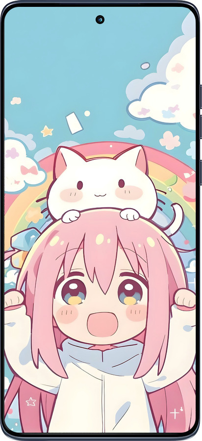 Силиконовый чехол Девочка аниме радуга для Motorola Edge 60 Fusion 5G - 6304u-4021 изображение 