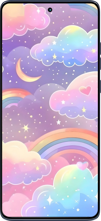 Силиконовый чехол Облака и радуга для Motorola Edge 60 Fusion 5G - 6312u-4021 изображение 