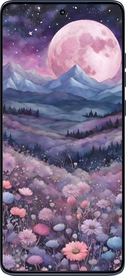 Силиконовый чехол Ночь луна арт для Motorola Edge 60 Fusion 5G - 6319u-4021 изображение 