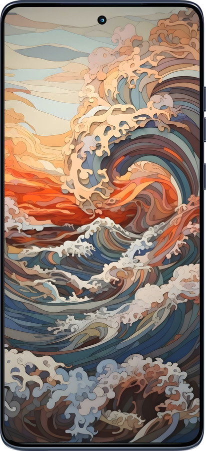 Силиконовый чехол Арт волны для Motorola Edge 60 Fusion 5G - 6324u-4021 изображение 