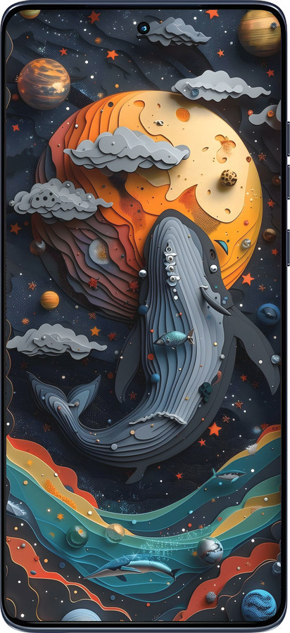 Силиконовый чехол Кит в космосе для Motorola Edge 60 Fusion 5G - 6328u-4021 изображение 