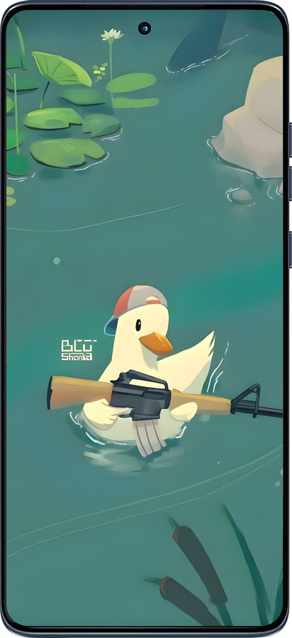 Силиконовый чехол Уточка с автоматом для Motorola Edge 60 Fusion 5G - 6356u-4021 изображение 