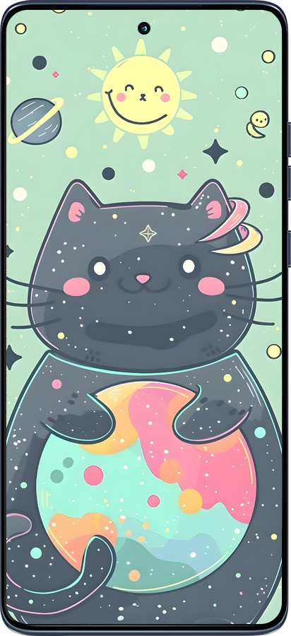 Силиконовый чехол Милый котик для Motorola Edge 60 Fusion 5G - 6364u-4021 изображение 