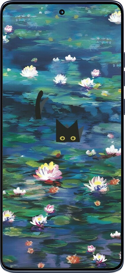 Силиконовый чехол Чехол с изображением водяных лилий Моне и кошек для Motorola Edge 60 Fusion 5G - 6399u-4021 изображение 