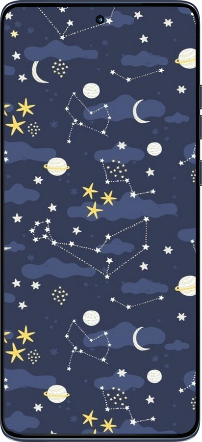 Силиконовый чехол Астрономический узор. Милый дизайн мультяшной вселенной для Motorola Edge 60 Fusion 5G - 6446u-4021 изображение 
