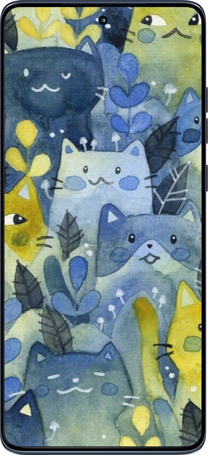 Силіконовий чехол Із зображенням котячого лісу для Motorola Edge 60 Fusion 5G - 6447u-4021 изображение 